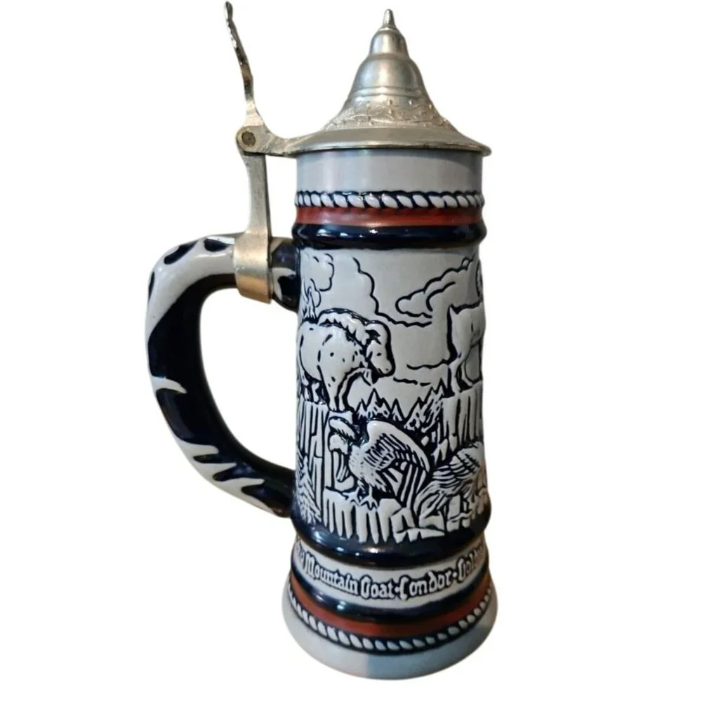 Beer Stein Avon Collectible Ceramic & Pewter‎ Lidded